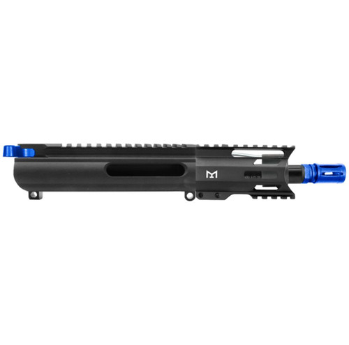 MCS AR-15 5.56 NATO 5'' SLICK SLIDE PISTOL UPPER - 4'' M LOK HANDGUARD - BLUE FLAMEE 