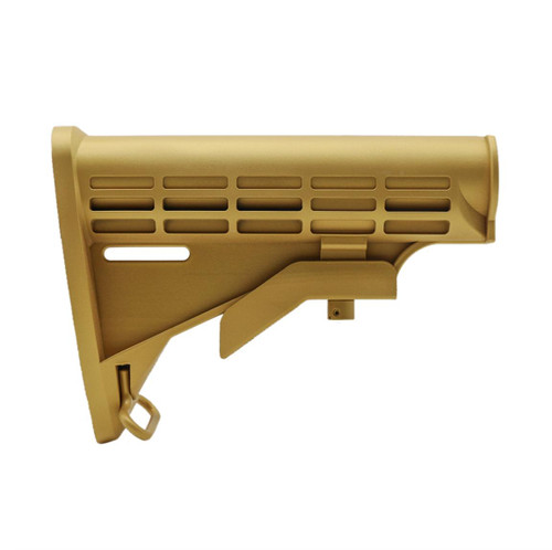 MCS AR-15 Collapsible Standard Version Stock Body - Mil Spec - Cerakote Gold 