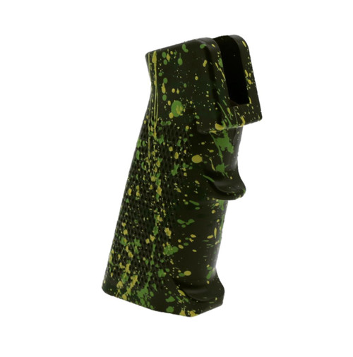 MCS AR-15 STANDARD A2 PISTOL GRIP - BASE OD GREEN - PATTERN - HIGHLAND GREEN - ZOMBIE GREEN - LEMON ZEST - CERAKOTE SPLATTER  MCS AR-15 STANDARD A2 PISTOL GRIP - BASE OD GREEN - PATTERN - HIGHLAND GREEN - ZOMBIE GREEN - LEMON ZEST - CERAKOTE SPLATTER