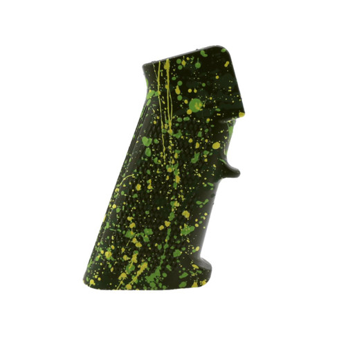 MCS AR-15 STANDARD A2 PISTOL GRIP - BASE OD GREEN - PATTERN - HIGHLAND GREEN - ZOMBIE GREEN - LEMON ZEST - CERAKOTE SPLATTER 