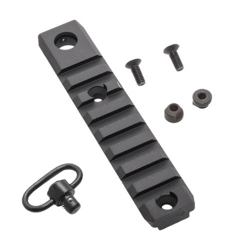 MCS Keymod Rail Section with QD Port and Swivel 4" - Black 