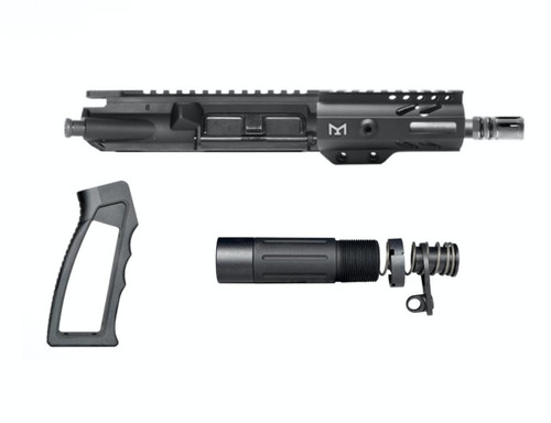 MCS AR-15 MICRO 5.56 NATO 5'' - 4'' SUPER SLIM HANDGUARD - SHORT BUFFER SYSTEM - SKELETONIZED V3 GRIP 
