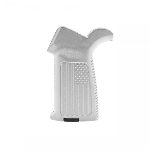 MCS AR-15/10 A2 Style Pistol Grip with USA Flag Pattern - Cerakote Glacier Silver 