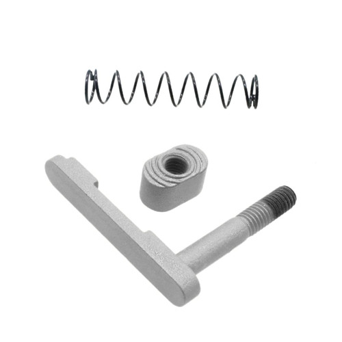 MCS Magazine Catch Assembly w/Button and Spring – Cerakote Glacier Silver 
