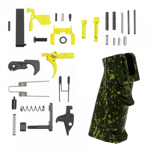 MCS AR-15 Lower Receiver Parts Kit - CERAKOTE SPLATTER YELLOW  MCS AR-15 Lower Receiver Parts Kit - CERAKOTE SPLATTER YELLOW