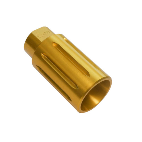 MCS AR-9/9X19 Flash Can Muzzle Brake Aluminum - Anodized Gold 