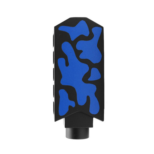 MCS AR-15 .223 5.56 Barrett Style "Tanker" Extended Length Muzzle Brake w/ Jam Nut - Black w/ Blue Flame - CERAKOTE CAMO 