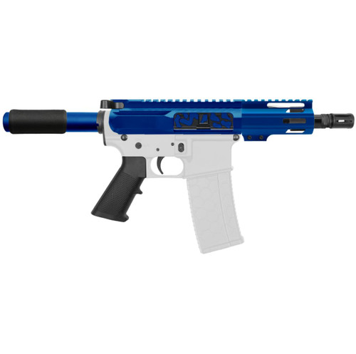MCS AR-15 5.56 NATO 5'' PISTOL KIT - SIDE CUT BILLET UPPER WITH 4'' HANDGUARD - CERAKOTE CAMO BLUE FLAME 