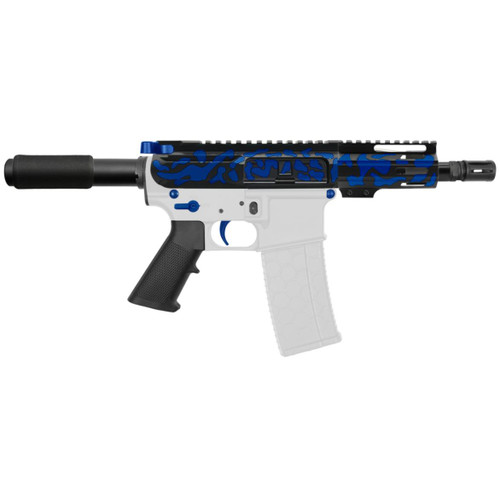 MCS AR-15 5.56 NATO 5'' PISTOL KIT - BILLET UPPER WITH 4'' HANDGUARD - CERAKOTE CAMO - BLUE FLAME 