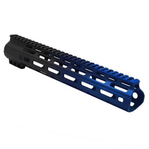MCS AR-15 ANGLE CUT M-LOK 12 INCH HANDGUARD - MADE IN U.S.A - CERAKOTE GRADIENT BLUE FLAME 