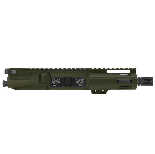 MCS AR-15 5.56 NATO 5'' PISTOL UPPER WITH 4'' HANDGUARD - SPIDER WEB - OD GREEN 