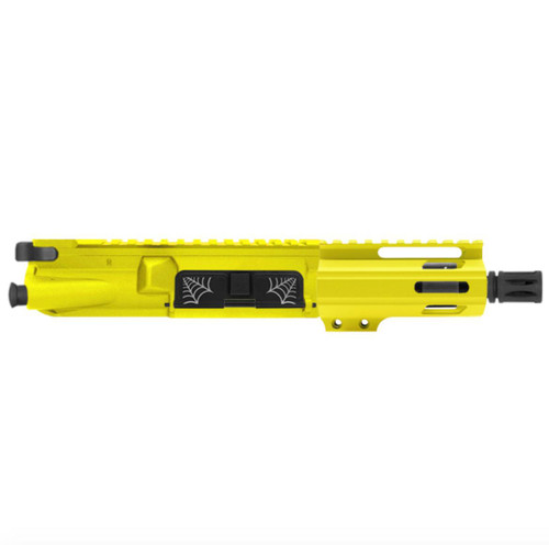 MCS AR-15 5.56 NATO 5'' PISTOL UPPER WITH 4'' HANDGUARD - SPIDER WEB - YELLOW 