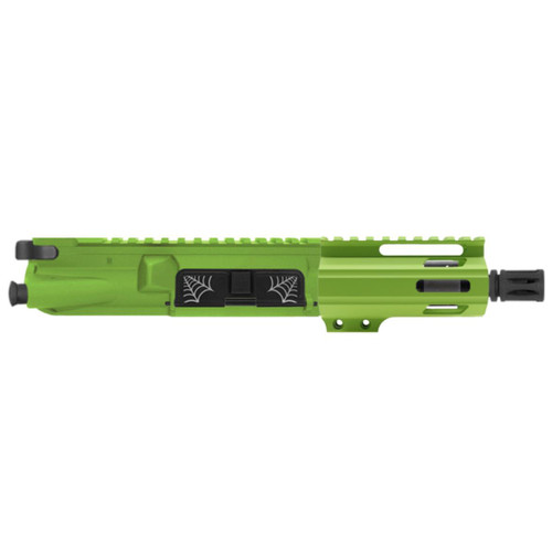 MCS AR-15 5.56 NATO 5'' PISTOL UPPER WITH 4'' HANDGUARD - SPIDER WEB - ZOMBIE GREEN 
