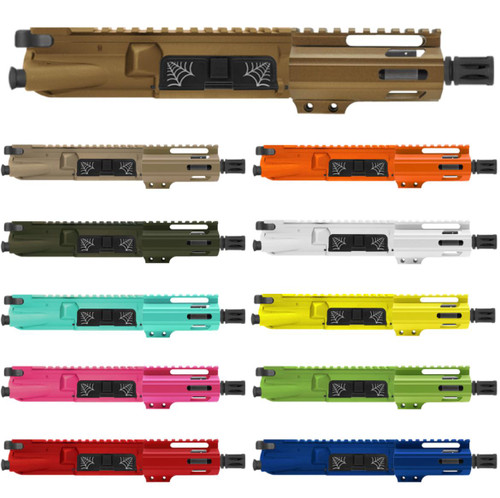 MCS AR-15 5.56 NATO 5'' PISTOL UPPER WITH 4'' HANDGUARD - SPIDER WEB - WITH BCG 