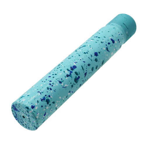 MCS AR Pistol Buffer Tube - Base Robins Egg - Pattern - Aqua Teal - Bright White - Blue Flame - Cerakote Splatter 