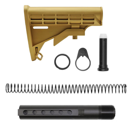 MCS AR-15 .223/5.56 Collapsible Carbine Stock Kit - Cerakote Gold 