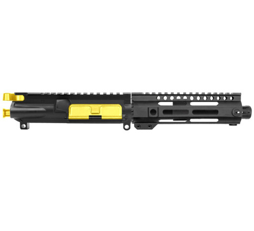 MCS AR-15 5.56 NATO 6'' PISTOL FORGED UPPER WITH 7'' HANDGUARD - UPPER ASSEMBLY - YELLOW 