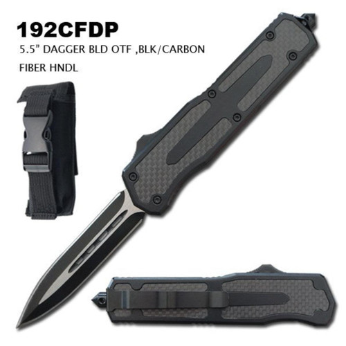 MCS OTF DAGGER BLADE CARBON FIBER HANDLE - BLACK 