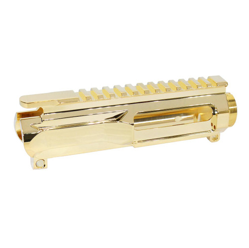 MCS AR-15 5.56 “Slabside” Stripped Billet Upper Receiver - 24K Gold Plated 
