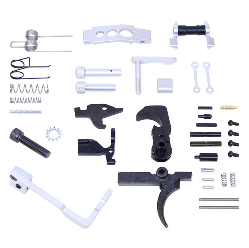 MCS AR-15 Enhanced Lower Parts Kit With Upgrades - Anodized Silver 