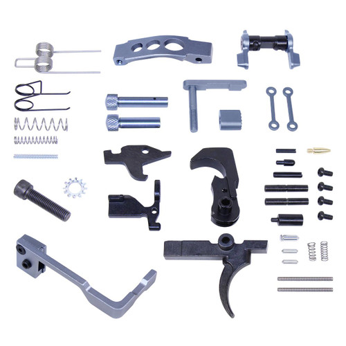 MCS AR-15 Enhanced Lower Parts Kit With Upgrades - Anodized Grey 