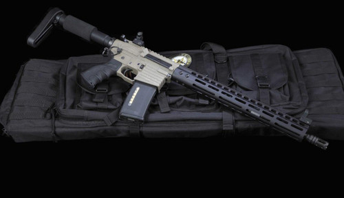 MCS AR-15 Ultra Lightweight 15" Thin M-LOK System Free Floating Handguard With Monolithic Top Rail - Anodized Black 