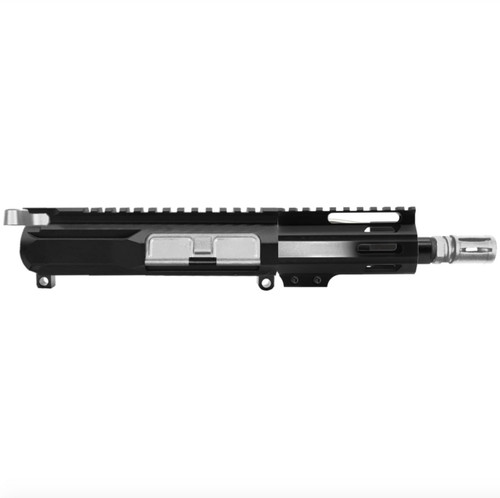 MCS AR-15 5.56 NATO MICRO 5'' PISTOL KIT - SIDE CUT BILLET UPPER WITH 4'' HANDGUARD - CERAKOTE GRADIENT GLACIER SILVER 