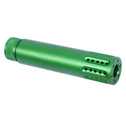 MCS AR-15 Cal Slip Over Barrel Shroud With Multi Port Muzzle Brake - Anodized Irish Green 