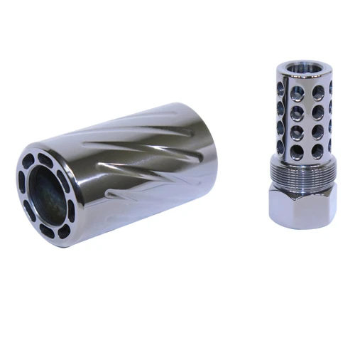 MCS AR-15 Spit Fire Muzzle Comp With QD Blast Shield - Black Chrome 
