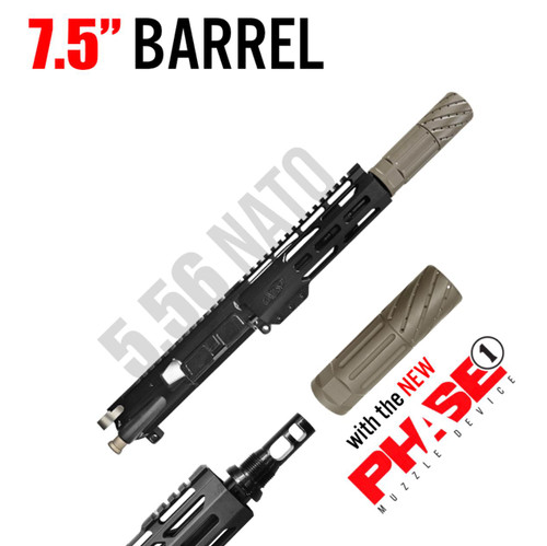 MCS AR-15 7.5″ 5.56 NATO BUILT UPPER – 7″ DELTA RAIL & FDE PHASE 1 MUZZLE DEVICE