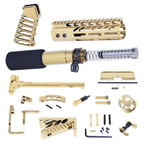 MCS AR-15 Ultimate Finishing Pistol Kit - Gold Plated 