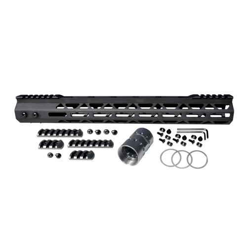 MCS AR-15 Super Light 15" M-LOK Free Float Handguard with Partial Top Rail For 223/5.56