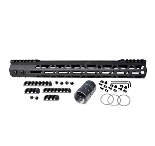 MCS AR-15 Super Light 15" M-LOK Free Float Handguard with Partial Top Rail For 223/5.56 