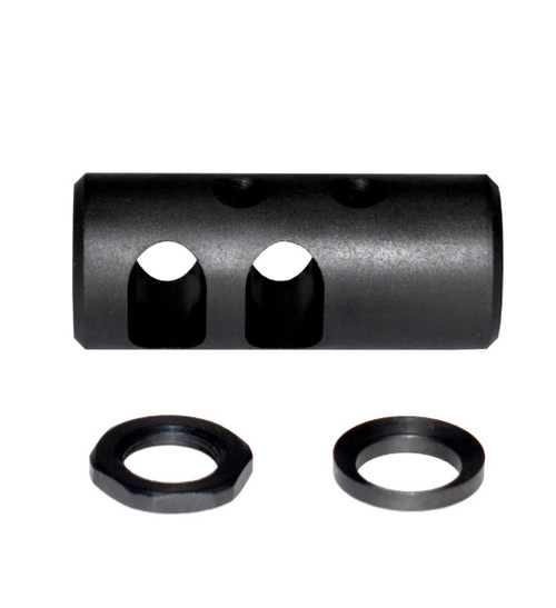 MCS AR-15 1/2x28 Muzzle Brake Short - Black Steel 