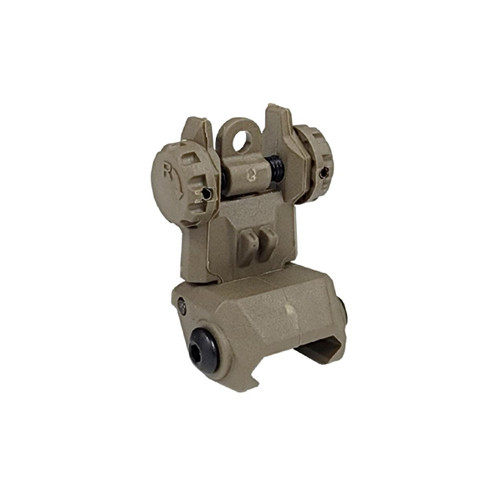MCS TACTICAL POLYMER REAR FLIP-UP SIGHT - FDE 