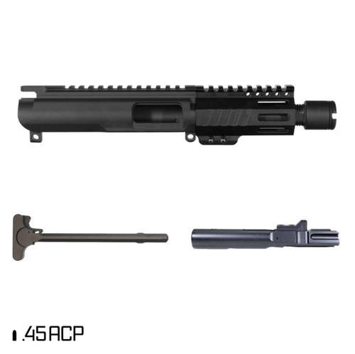 MCS AR-45 5-INCH PISTOL COMPLETE UPPER 1:16 45ACP FREEFLOAT M-LOK HANDGUARD 