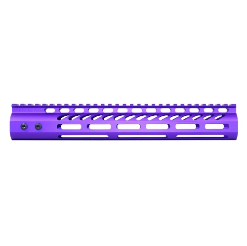 MCS AR-15 12″ Ultra Lightweight M-LOK System Free Floating Handguard With Monolithic Top Rail - Anodized Royal Purple 