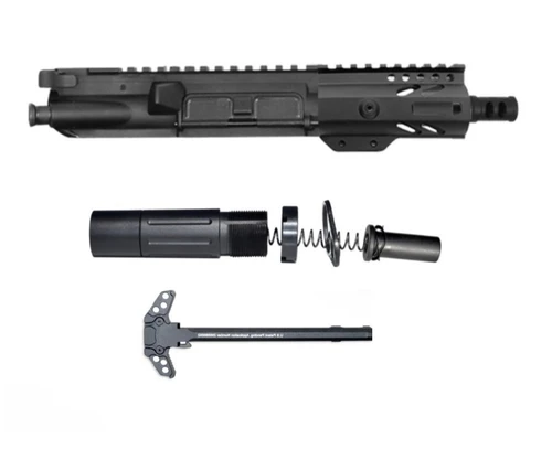 AR-15 5.56 5'' PISTOL BUILD W/ SHORT BUFFER SYSTEM, AMBI CHARGING HANDLE