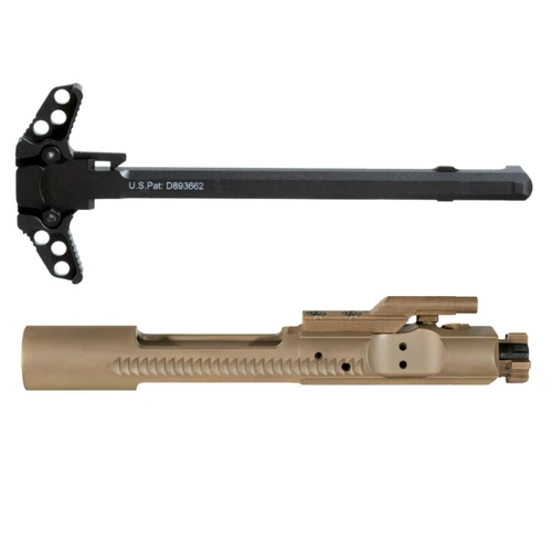 MCS AR-15 5.56 NATO FDE PVD BCG M16 BOLT CARRIER GROUP & AMBIDEXTROUS CHARGING HANDLE BUNDLE 
