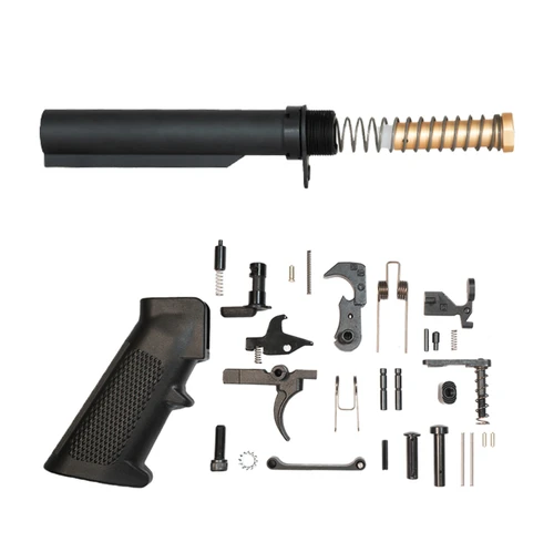 AR-15 BUFFER LPK COMBO: COMPLETE MIL-SPEC AR-15 LOWER PARTS KIT + MIL-SPEC BUFFER TUBE KIT