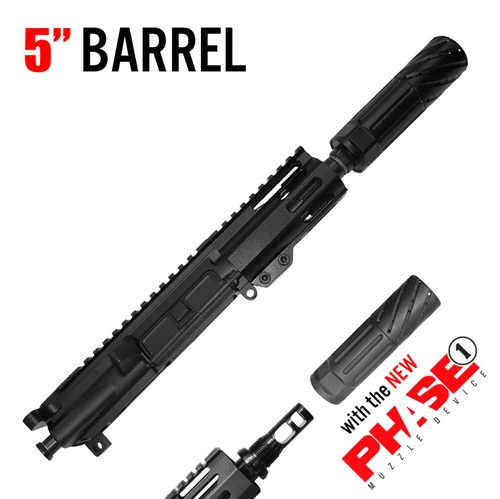 MCS AR-15 5″ 5.56 NATO PISTOL UPPER BUILT WITH BCG AND PHASE 1 MUZZLE SYSTEM