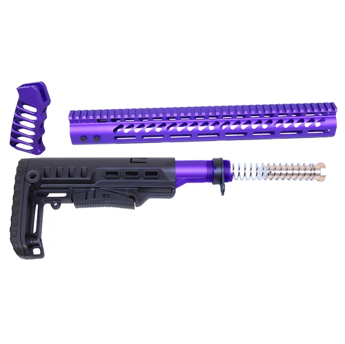 MCS AR-15 Ultralight Series Complete Furniture Set - Anodized Royal Purple