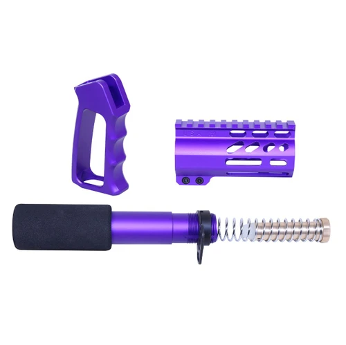 MCS AR-15 Micro Pistol Furniture Set - Anodized Royal Purple 