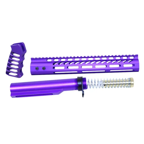 MCS AR-15 12″ Pistol Brace Build Kit With Mil-spec Buffer Tube - Anodized Royal Purple 
