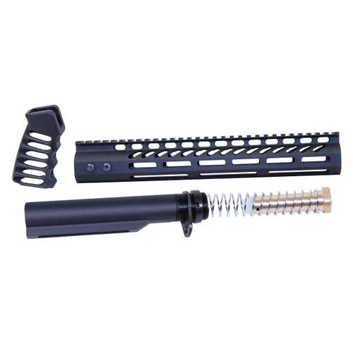 MCS AR-15 12″ Pistol Brace Build Kit With Mil-spec Buffer Tube - Anodized Black 