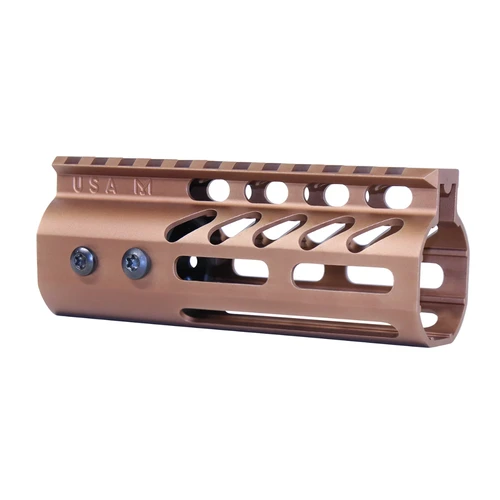 AR-15 5″ Ultra Lightweight M-LOK Free Floating Handguard With Monolithic Top Rail - Anodized Bronze