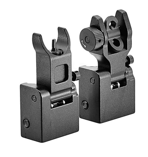 MCS Front and Rear Folding Back Up Battle Sights Aluminum 