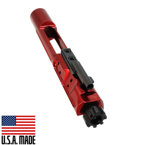 MCS .223/5.56 Polished Aluminum Lightweight Competition Bolt Carrier Group - Red  MCS .223/5.56 Polished Aluminum Lightweight Competition Bolt Carrier Group - Red