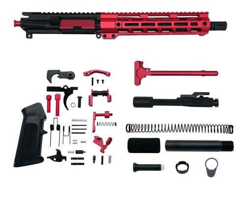 MCS AR-15 .223 Wylde 10.5″ Pistol Upper Complete Build Kits Assembled Black barrel Upper 