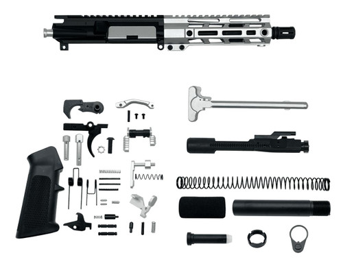 MCS AR-15 9 mm 7.5″ Pistol Upper Complete Build Kits Assembled Black barrel Upper 